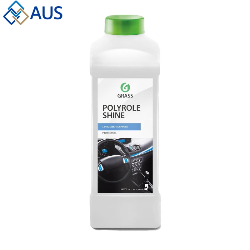 Полироль для кожи, резины и пластика глянцевый блеск (Polyrole Shine Grass) 1л, 341001