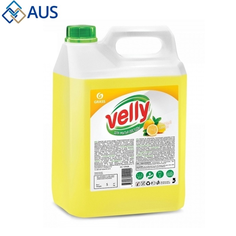 Средство для мытья посуды (Velly Grass) лимон 5кг, 125428