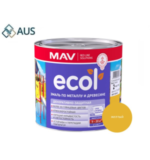 Эмаль По Металлу И Древесине жёлтая (MAV ECOL ПФ-115) 2,4л (2кг)